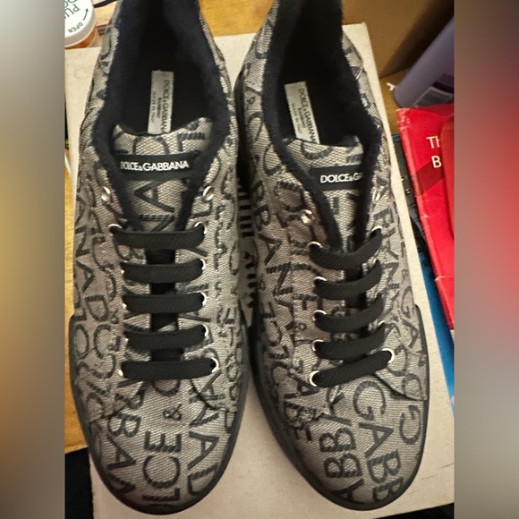Dolce & Gabbana Monogram Black and Gray Sneakers - Picture 2 of 6